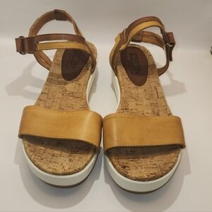 PIKOLINOS Tan and Brown Leather Sandals